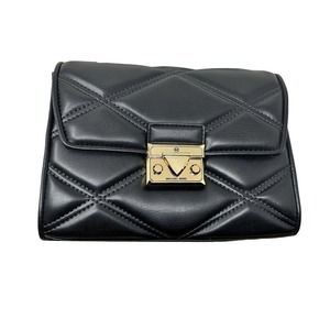 MICHAEL KORS SERENA BLACK MEDIUM CONVERTIBLE SHOULDER-CROSSBODY PURSE HANDBAG